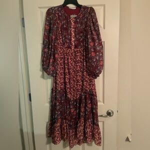 See and Be Seen Berry Floral Bohemian Maxi/Midi Dress